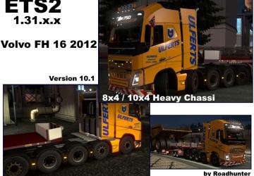 Мод Volvo FH 2012 8×4/10×4 версия 10.1 для Euro Truck Simulator 2 (v1.31.x, 1.32.x)