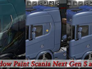 Мод Window paint Scania Next Gen R&S версия 1.0 для Euro Truck Simulator 2 (v1.30.x)