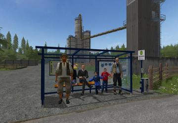 Мод Автобусная остановка Haltestelle версия 1.0.0.0 для Farming Simulator 2017 (v1.5.x)