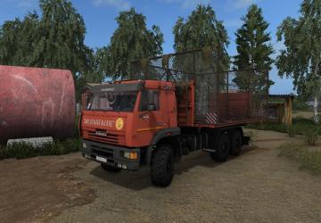 Мод Kamaз-65225 6х6 Стоговоз версия 2.1 для Farming Simulator 2017 (v1.5.3)