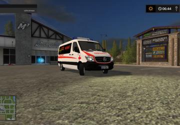 Мод Mercedes Sprinter Notarzt версия 1.0 для Farming Simulator 2017 (v1.5.3.1)