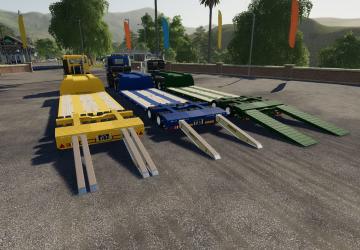 Мод 16 Wheels Low Deck Trailer версия 1.2.1.1 для Farming Simulator 2019 (v1.5.х)