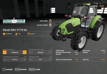 Мод Deutz Fahr Series 5 версия 2.0.0.0 для Farming Simulator 2019 (v1.7.1)