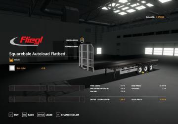 Мод Fliegl Flatbed «Squarebale» Autoload версия 1.0.0.3 для Farming Simulator 2019 (v1.2.0.1)