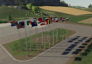 Мод International Flags версия 1.0 для Farming Simulator 2019 (v1.5.1.0)