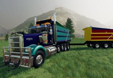 Мод Kenworth W900 Dump Truck & Trailer версия 1.0 для Farming Simulator 2019 (v1.7x)