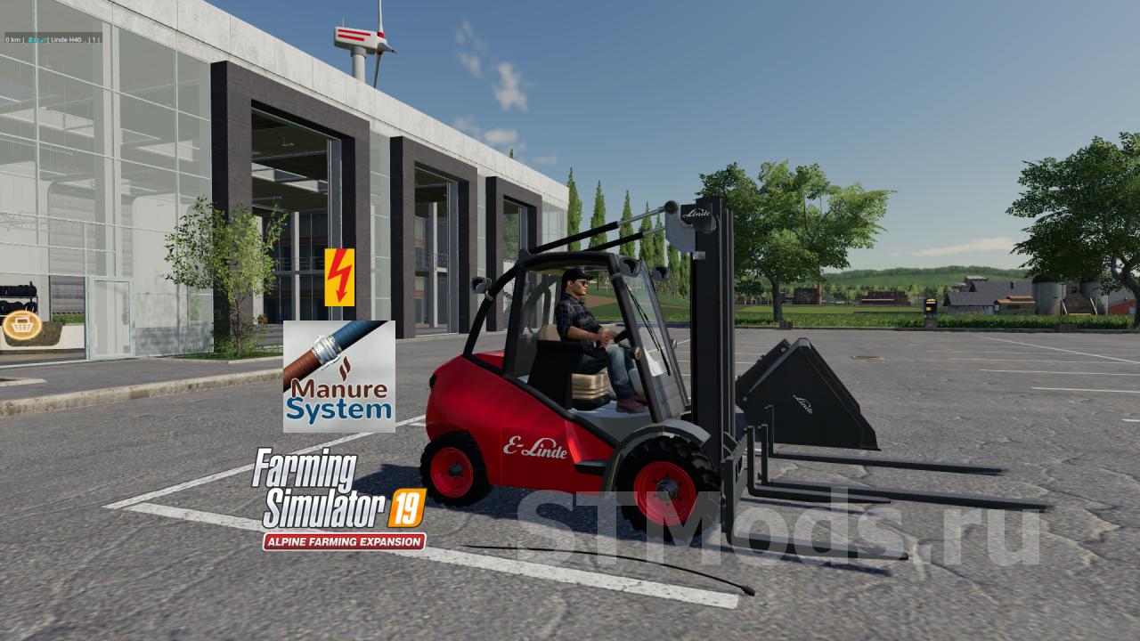 Linde H40 Electro для Alpine DLC с локализацией v1.0.0.0 для Farming Simulator 2019 (v1.7.1.0)