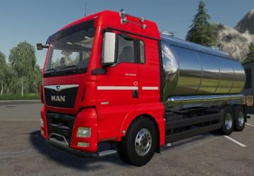 Мод MAN TGX Tanker Truck версия 1.1.0.0 для Farming Simulator 2019 (v1.3.х)