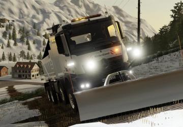 Мод Mercedes Arocs Winter Service + snowfall версия 1.0.0.0 для Farming Simulator 2019 (v1.4х)