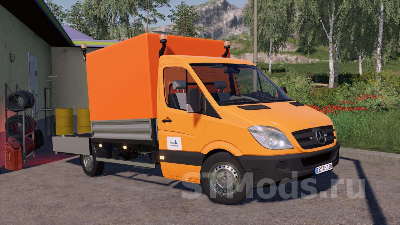 Скачать мод Mercedes-Benz Sprinter Strassenmeisterei Pack v2.0 для Farming  Simulator 2019 (v1.6.x)