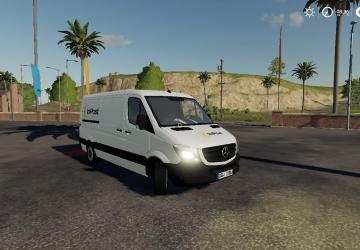 Мод Mercedes Sprinter Kurier Inpost версия 1.0 для Farming Simulator 2019