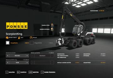 Мод PONSSE SKORPION KING версия 1.3 для Farming Simulator 2019 (v1.3.0.1)