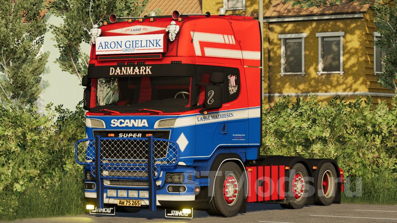 Скачать мод Scania R Series Topline 6x2 Aron Gielink версия 1001 для Farming Simulator 2019 3686