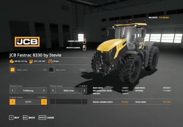 Мод Трактор «JCB FASTRAC 8330 BY STEVIE» версия 1.0.0.0 для Farming Simulator 2019 (v1.1.0.0)