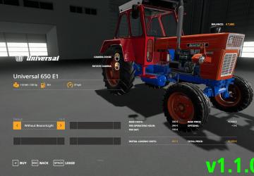 Мод UNIVERSAL 650 E1 версия 1.1 для Farming Simulator 2019 (v1.3.0.1)