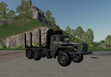 Мод Урал-4320 с платформой лесовоза версия 1.0 для Farming Simulator 2019