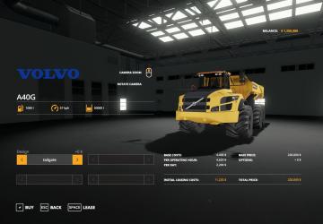 Мод Volvo A40 версия 2.1.2.0 для Farming Simulator 2019 (v1.4х)