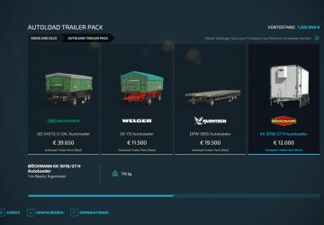 Мод Autoload Stock Trailer Pack версия 1.1.0.0 для Farming Simulator 2022 (v1.5x)