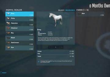 Мод Horse Resell Value версия 1.0.0.0 для Farming Simulator 2022