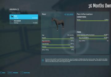 Мод Horse Resell Value версия 1.0.0.0 для Farming Simulator 2022