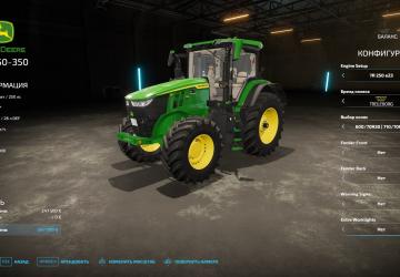 Мод John Deere 7R 250-350 версия 1.0.0.0 для Farming Simulator 2022 (v1.8x)