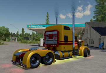 Мод Kenworth W900 Custom версия 3.0.0.0 для Farming Simulator 2022 (v1.8x)