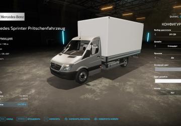 Мод Mercedes-Benz Sprinter Pickup версия 1.0.0 для Farming Simulator 2022 (v1.8x)