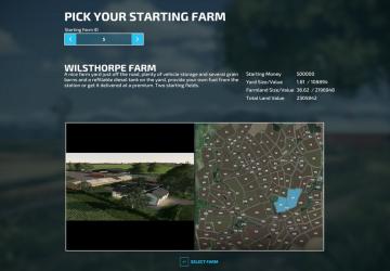 Мод Pick Your Starting Farm версия 1.0.0.1 для Farming Simulator 2022