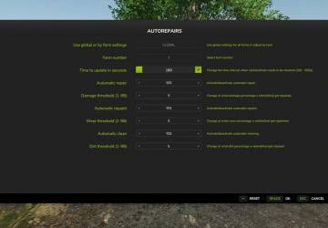 Мод AutoRepairs версия 2.0.1.0 для Farming Simulator 2025