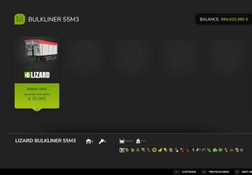 Мод Benalu BulkLiner 55m³ версия 1.0.0.0 для Farming Simulator 2025