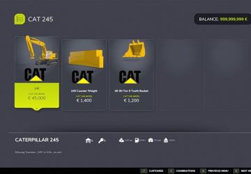 Мод CAT 245 версия 1.0.0.0 для Farming Simulator 2025
