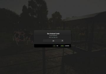 Мод Control animal pen capacity версия 1.0.1.0 для Farming Simulator 2025