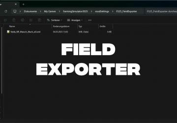 Мод Field Exporter версия 1.1.0.0 для Farming Simulator 2025
