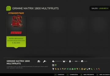 Мод Grimme Matrix 1800 Multifruits версия 1.3.0.0 для Farming Simulator 2025