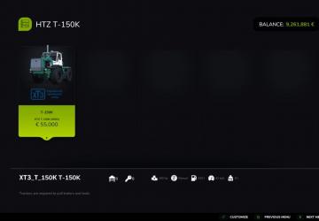 Мод HTZ T150K Edit версия 1.0.0.0 для Farming Simulator 2025