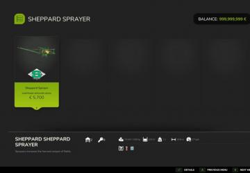 Мод Sheppard Sprayer версия 1.0.0.0 для Farming Simulator 2025