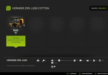 Мод Vermeer ZR5-1200 Cotton версия 1.0.0.0 для Farming Simulator 2025