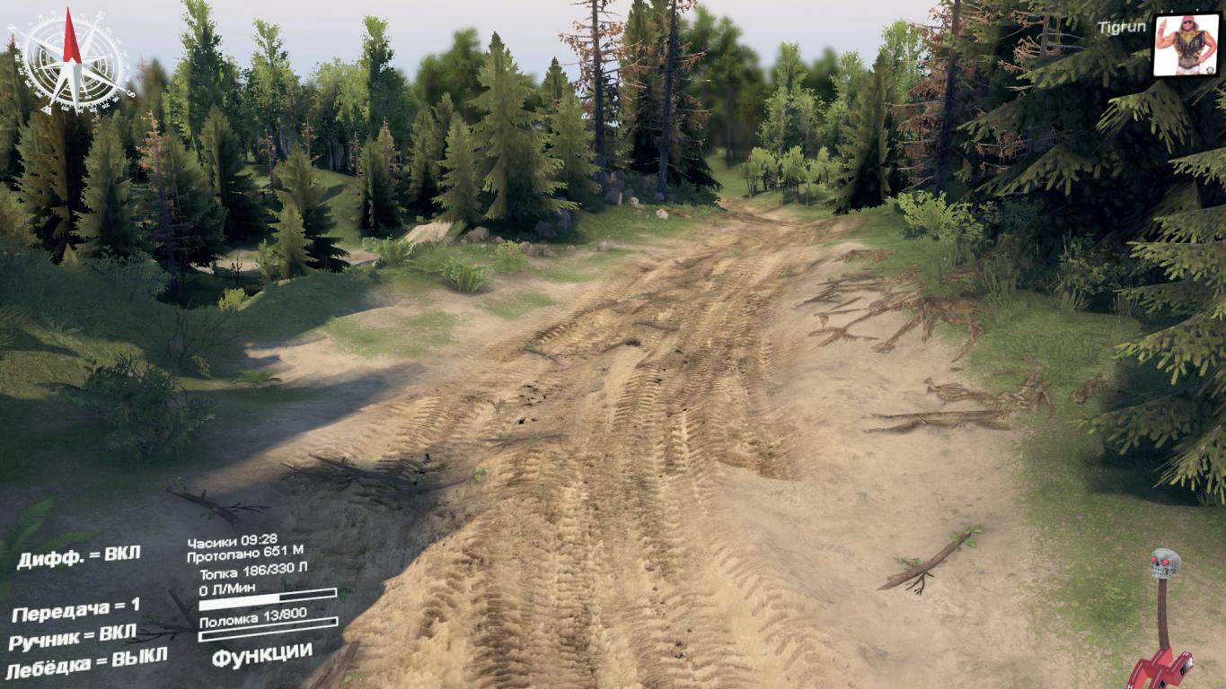 Скачать мод Грунтовая дорога версия 1 для SpinTires (v03.03.16/1.7.1)