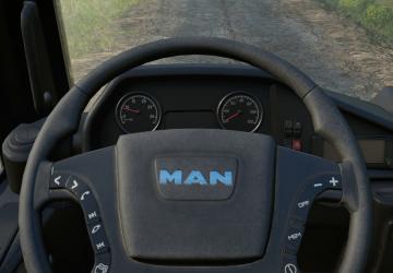 Мод Шильдик MAN на руль для LEO M.M.T. + LEO GPT pack v1.0 для SnowRunner (v16.0)