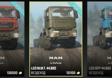 Мод Шильдик MAN на руль для LEO M.M.T. + LEO GPT pack v1.0 для SnowRunner (v16.0)