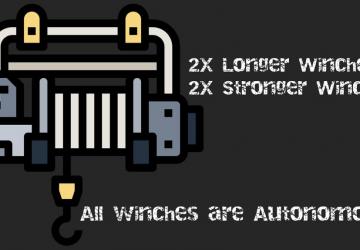 Мод Winches 2X + All winches Autonomous/Engine Off v1.0.2 для SnowRunner