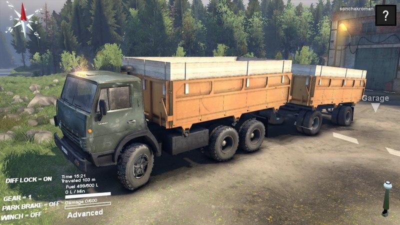 Скачать Мод КамАЗ-55102 С Прицепом Версия 3.0 Для SpinTires (V2014)