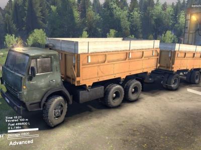 Мод КамАЗ-55102 с прицепом версия 3.0 для SpinTires (v2014)