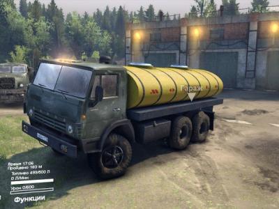 Мод КамАЗ-55102 с прицепом версия 3.0 для SpinTires (v2014)