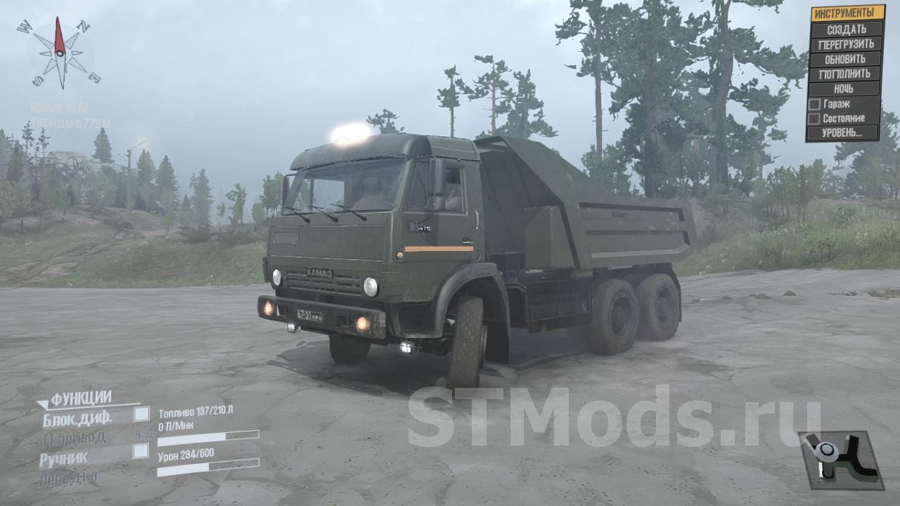 Скачать мод Камаз 5410 версия 03.03.16 для SpinTires (v03.03.16)