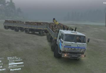 Мод КамАЗ-6351 «Мустанг» Автопоезд версия 28.04.18 для SpinTires (v03.03.16)