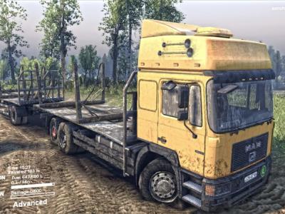 Мод MAN F2000 19414 Tandem и прицепы версия 1.0 для SpinTires (v2014)