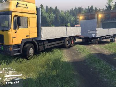 Мод MAN F2000 19414 Tandem и прицепы версия 1.0 для SpinTires (v2014)