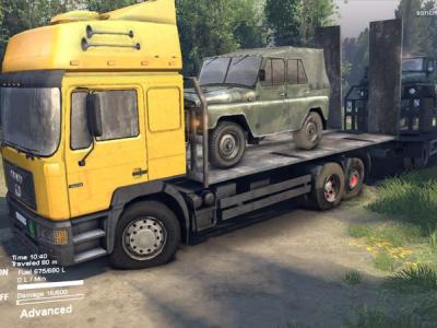 Мод MAN F2000 19414 Tandem и прицепы версия 1.0 для SpinTires (v2014)