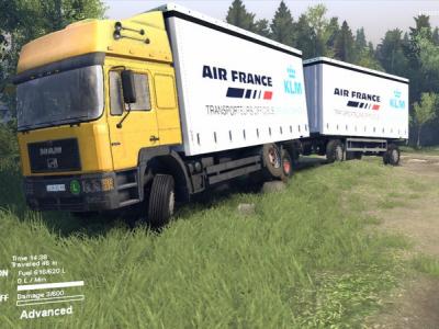 Мод MAN F2000 19414 Tandem и прицепы версия 1.0 для SpinTires (v2014)